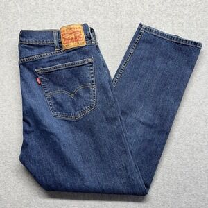 Levi's 505 Jeans Men's 38x30 Blue Straight Cotton Denim Dark Wash Pockets Logo